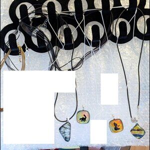 *Price 4 One* Shimmery Dichroic Glass Pendant made by my late Queen